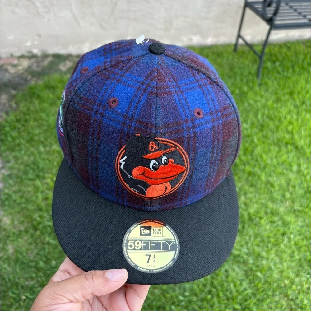 Baltimore Orioles 20 Year Anniversary Patch New Era Fitted Wool Hat Size 7 1/4
